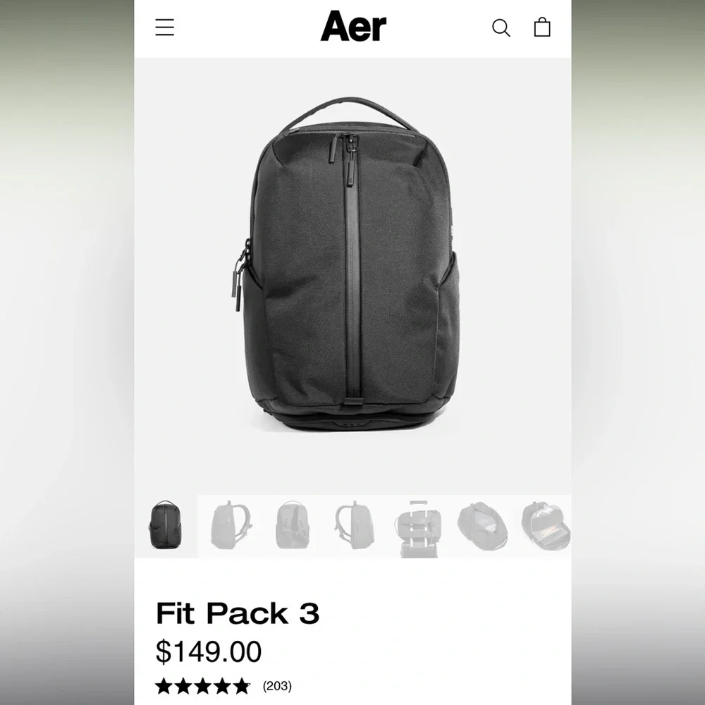 Aer Fit Pack 3 Black Backpack